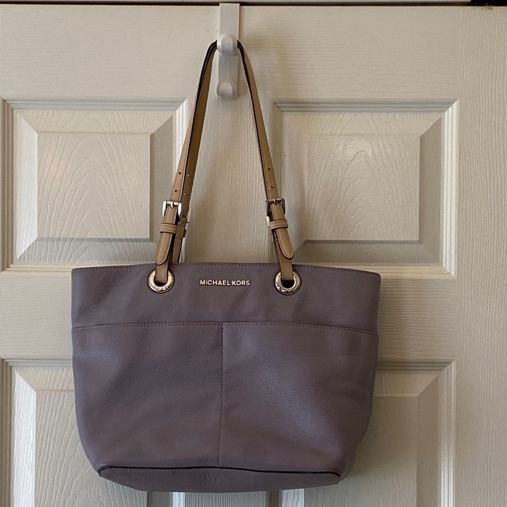 Michael Kors Taupe and Beige Tote Bag